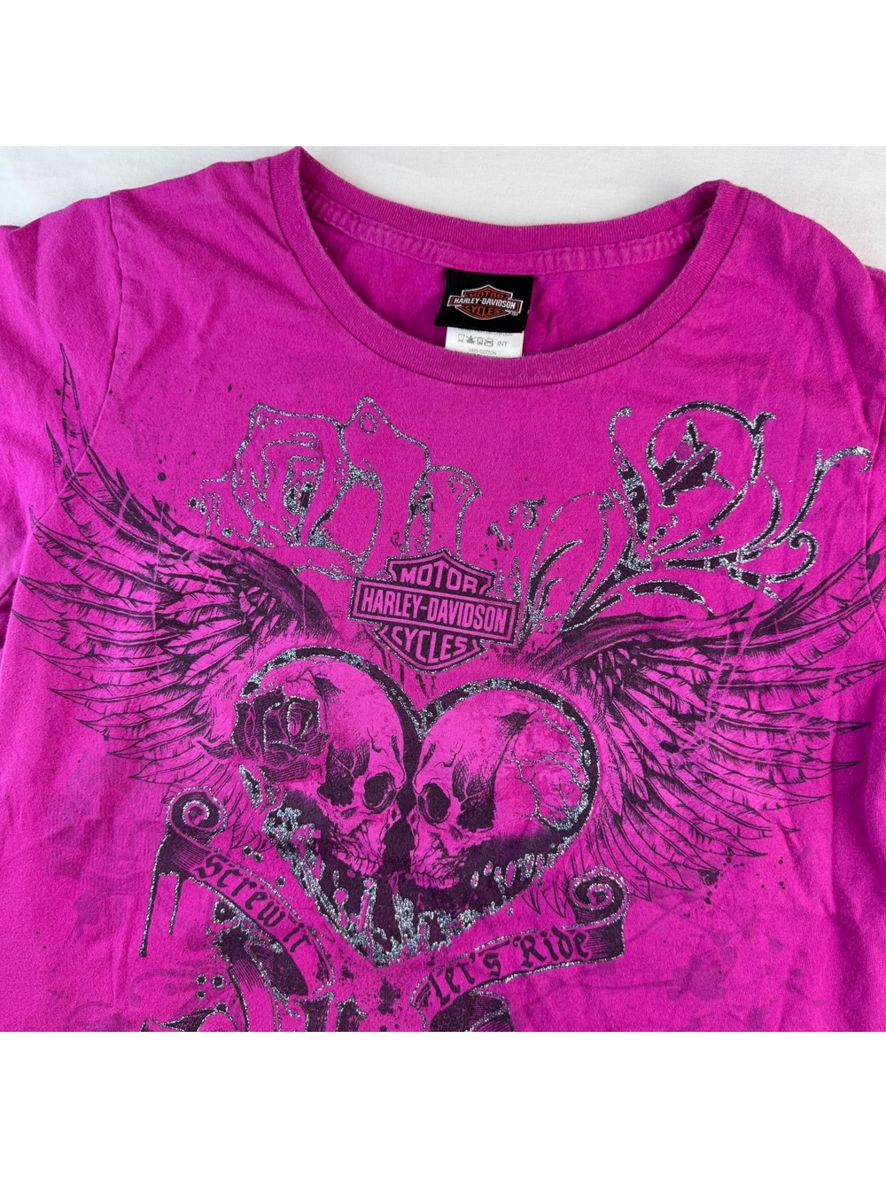 Harley-Davidson Women's Purple Graphic T-Shirt Size L Lakeland, FLORIDA Bike